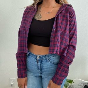 Cropped flannel, oversized